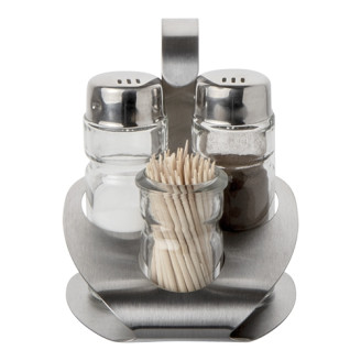 RVS ProSup Menage 3-delig peper, zout en tandenstokers