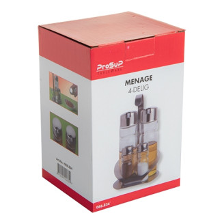 RVS ProSup Menage 4-delig olie, azijn, peper, zout