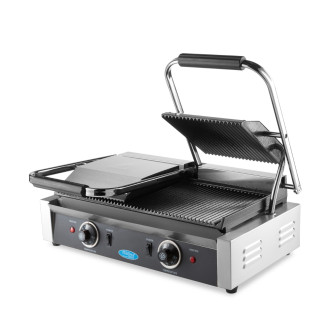 Maxima Contactgrill - Gegroefd - Dubbele Grillplaat - 2 x 22 cm