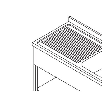 Maxima Spoeltafel - 140x70cm - 1 Wasbak - incl. Spatrand en Onderschap