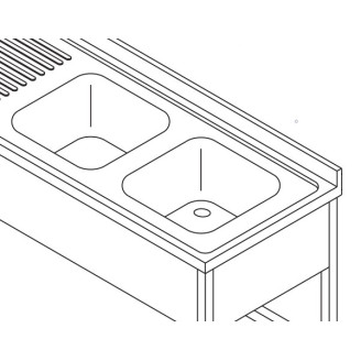 Maxima Spoeltafel - 120x60cm - 1 Wasbak - incl. Spatrand en Onderschap