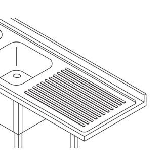 Maxima Spoeltafel - 200x70cm Aanvoer Vaatwasser Links incl 2 Wasbakken