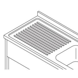 Maxima Spoeltafel - 150 x 70 cm - 2 Wasbakken - incl. Spatrand