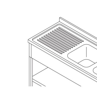 Maxima Spoeltafel - 190x70cm - 2 Wasbakken incl Spatrand en Onderschap