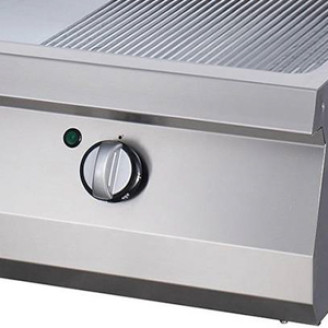 Maxima Heavy Duty Grillplaat - Half Gegroefd Chroom - Dubbel - 70 cm Diep - Elektrisch