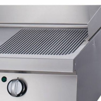 Maxima Heavy Duty Grillplaat - Half Gegroefd Chroom - Dubbel - 70 cm Diep - Gas