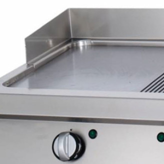 Maxima Heavy Duty Grillplaat - Half Gegroefd Chroom - Dubbel - 70 cm Diep - Gas