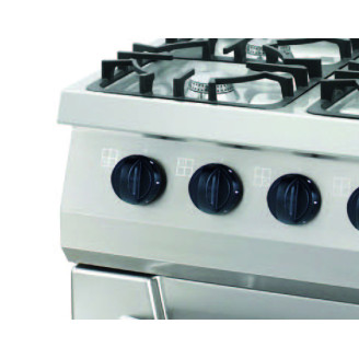Maxima Heavy Duty Fornuis - 4 Pitten - Dubbel - 70 cm Diep - 33 kW - Gas incl. Elektrische Oven