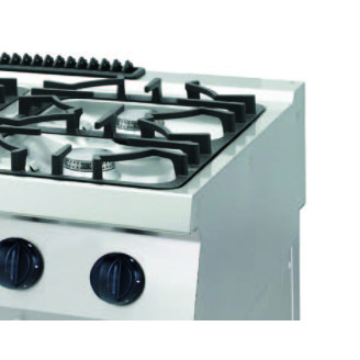 Maxima Heavy Duty Fornuis - 4 Pitten - Dubbel - 70 cm Diep - 33 kW - Gas incl. Elektrische Oven