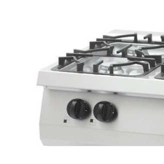 Maxima Heavy Duty Kookplaat - 4 Pitten - Dubbel - 70 cm Diep - 27 kW - Gas