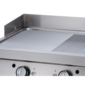 Maxima Premium Grillplaat - Half Gegroefd Chroom -Dubbel -90cm - 400V