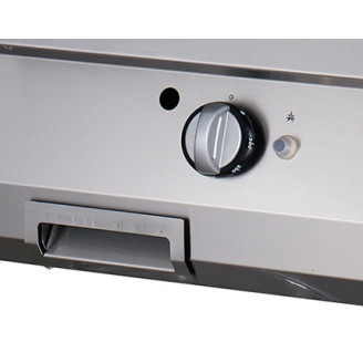 Maxima Premium Grillplaat - Half Gegroefd Chroom -Dubbel -90cm - 400V