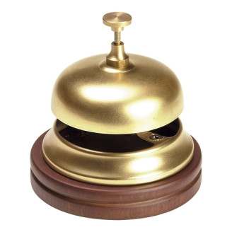 EMGA Receptiebel - &Oslash; 11 CM - Houten voet - Messing