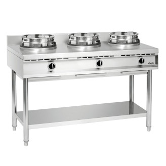 Bartscher gas woktafel - staand model, 3 branders