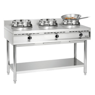 Bartscher gas woktafel - staand model, 3 branders