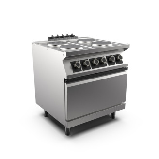 Mareno m1-700 kooktoestel met 4 platen en elektrische oven gn 2/1