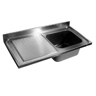 Gastro-inox RVS spoeltafelwerkblad (R) - 1200x700x40mm