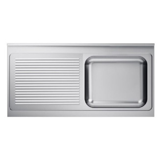 Gastro-inox RVS spoeltafelwerkblad (R) - 1400x700x40mm