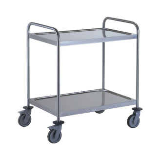 Gastro-inox serveerwagen 2 bladen roestvrijstaal aisi 304, 900x600mm