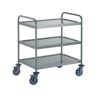 Gastro-inox serveerwagen 3 bladen roestvrijstaal aisi 304, 900x600mm
