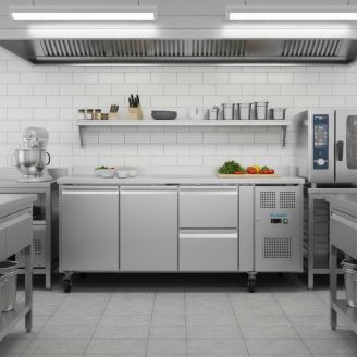 Polar U-Series koelwerkbank met 2 deuren en 2 laden 242Ltr