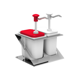 Kalando kunststof dispenser met drukknopbediening, 2x 1,9 liter