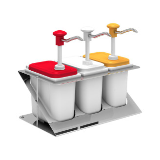 Kalando kunststof dispenser met drukknopbediening, 3x 1,9 liter