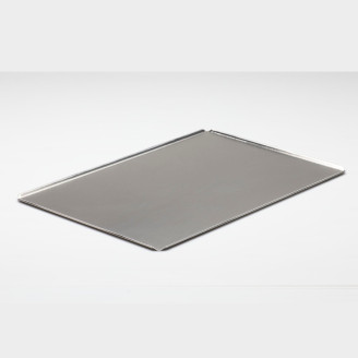 Gastro-inox aluminium bakplaat, EN (600x400mm) met open hoeken