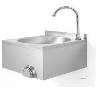 Gastro-inox wasbak met kniebediening en kraan, RVS aisi 304