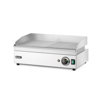 Hendi Bakplaat half geribbeld, Kitchen Line, 230V/2400W, 527x404x(H)233mm