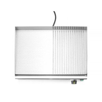 Hendi Bakplaat half geribbeld, Kitchen Line, 230V/2400W, 527x404x(H)233mm