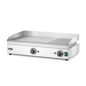 Hendi elektrische bakplaat 2-zones 1/3 geribbeld Kitchen Line