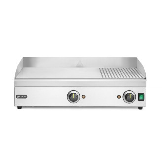Hendi elektrische bakplaat 2-zones 1/3 geribbeld Kitchen Line