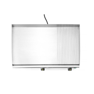 Hendi elektrische bakplaat 2-zones 1/3 geribbeld Kitchen Line