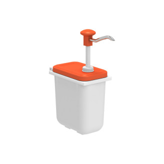 Kalando opslag container met oranje drukknopdispenser, 1,9 liter