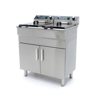 Maxima Frituurpan - 2 x 16 L - 2 Manden - met Tapkraan en Opbergruimte - 230V