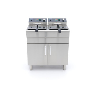 Maxima Frituurpan - 2 x 16 L - 2 Manden - met Tapkraan en Opbergruimte - 230V
