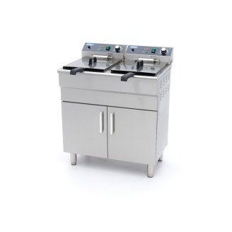 Maxima Frituurpan - 2 x 16 L - 2 Manden - met Tapkraan en Opbergruimte - 230V