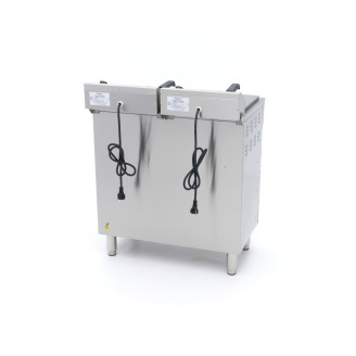 Maxima Frituurpan - 2 x 16 L - 2 Manden - met Tapkraan en Opbergruimte - 230V