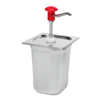 Kalando GN1/6 dispenser met rode drukknopbediening - 3L