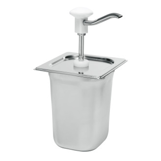 Kalando GN1/6 dispenser met witte drukknopbediening - 3L