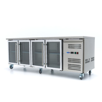 Maxima Koelwerkbank - 223 cm - 4 Glazen Deuren