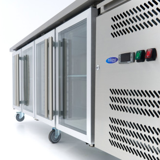 Maxima Koelwerkbank - 223 cm - 4 Glazen Deuren