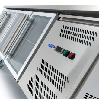 Maxima Koelwerkbank - 223 cm - 4 Glazen Deuren