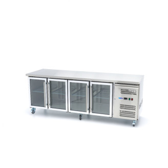 Maxima Koelwerkbank - 223 cm - 4 Glazen Deuren