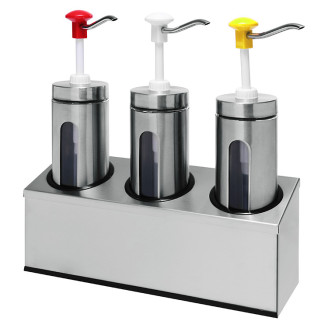 Kalando 3delige dispenserset witte/rode/gele drukknopbediening - 2,25L