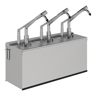 Kalando 3-delige GN1/4 heveldispenser inclusief bakken en behuizing