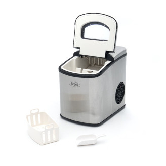 Maxima IJsblokjesmachine - 10-12 Kg/Dag- Holle IJsblokjes - Luchtgekoeld - Zilver