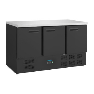Polar G-Series 3-deurs koelwerkbank zwart - 400 liter - PG023