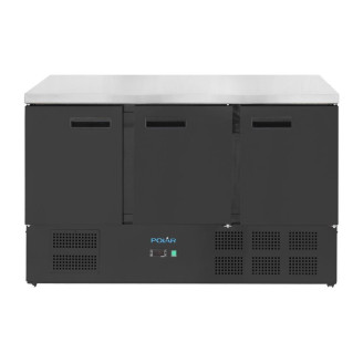 Polar G-Series 3-deurs koelwerkbank zwart - 400 liter - PG023